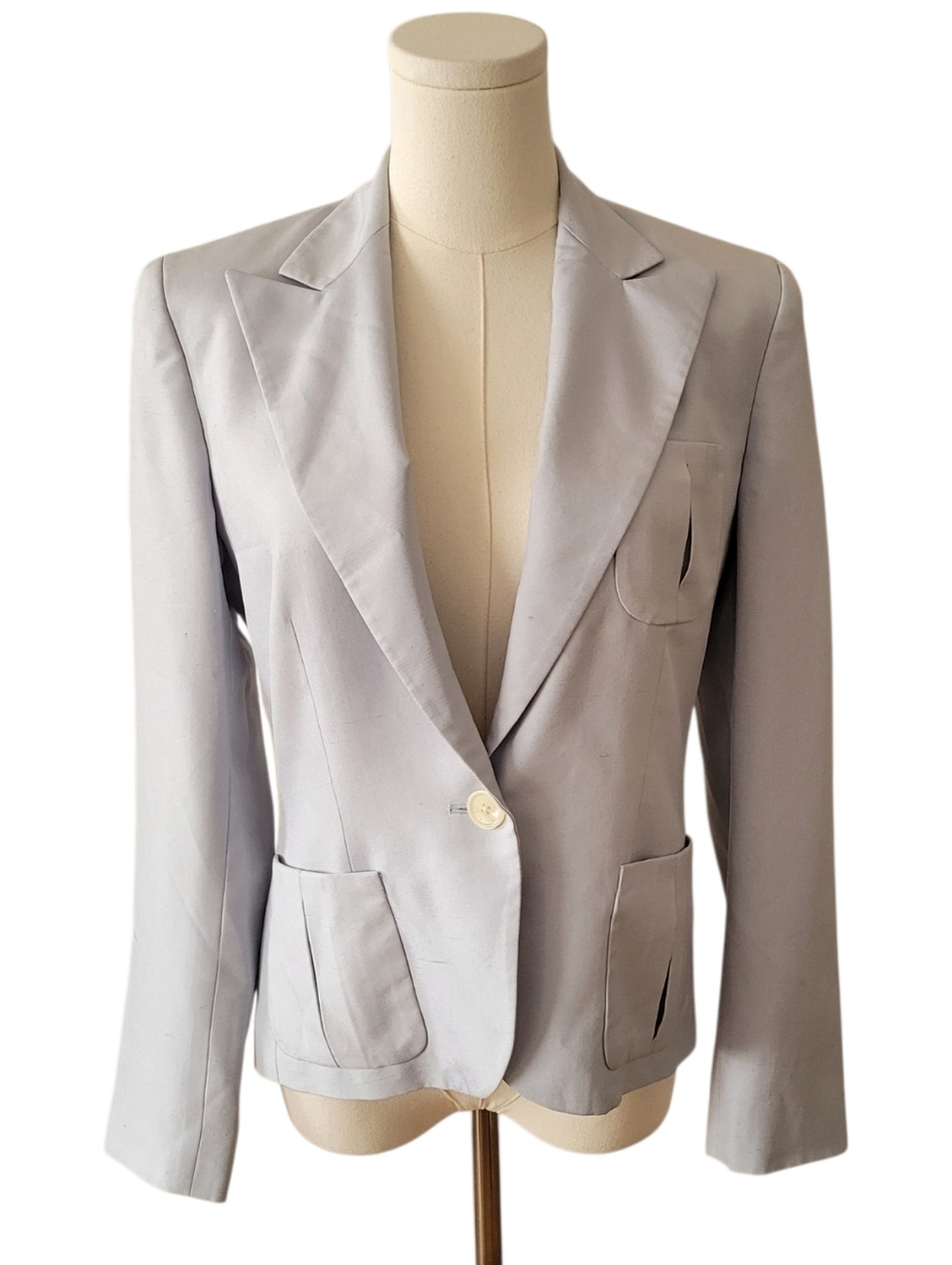 Lauren by RL Light‎ Blue Silk Blazer Jacket Size 4